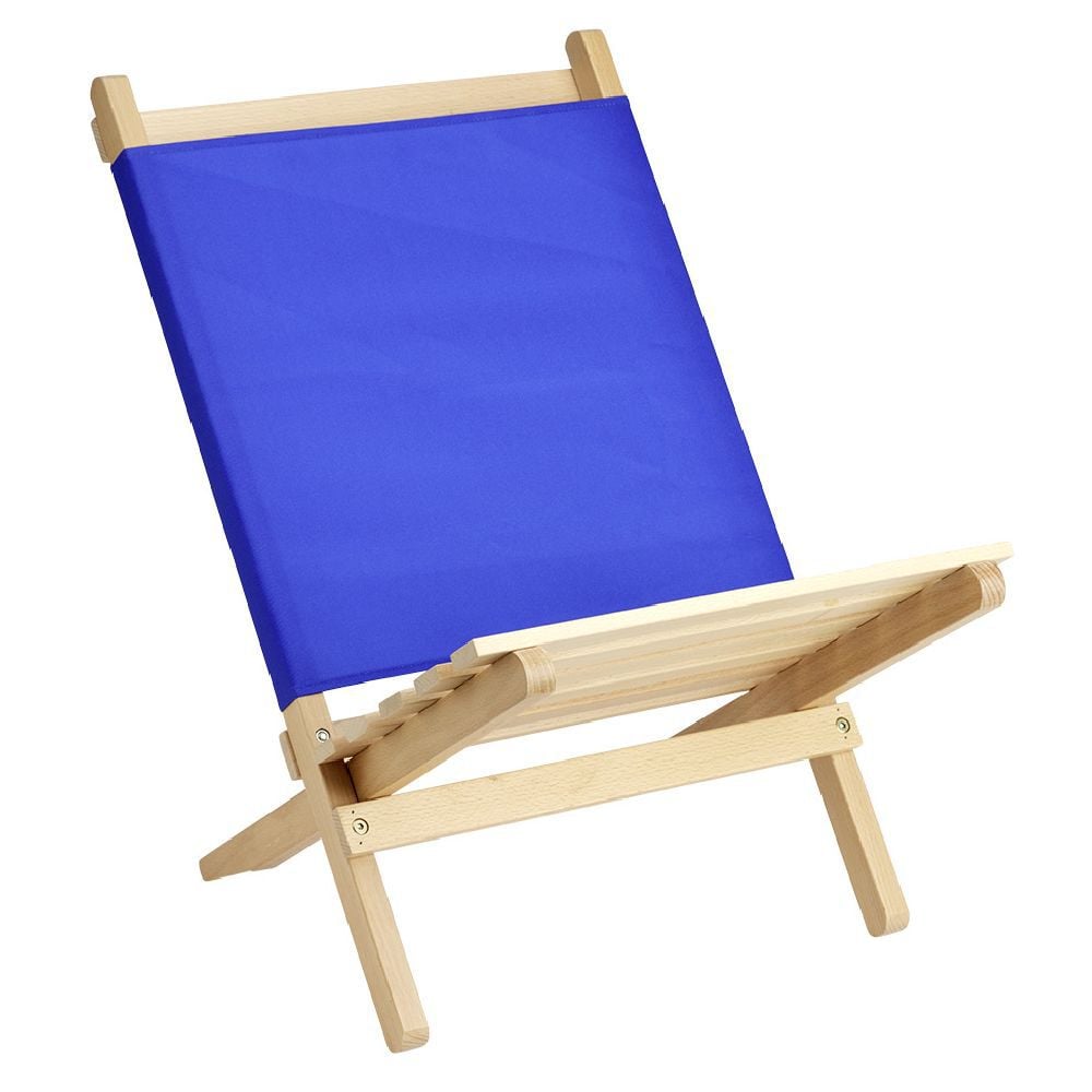 Chaise de plage pliable en bois et coton
