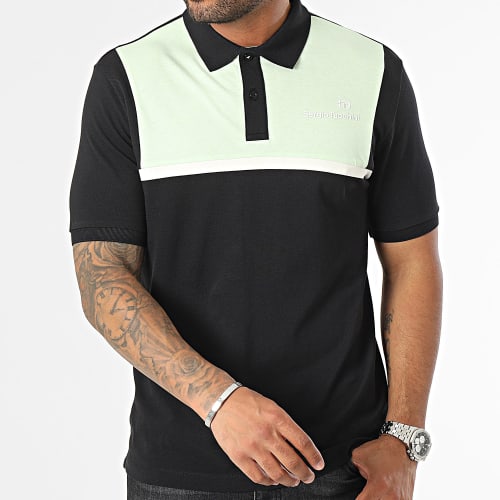 Polo Manches Courtes A Bandes 40343 Mixable Vert Noir