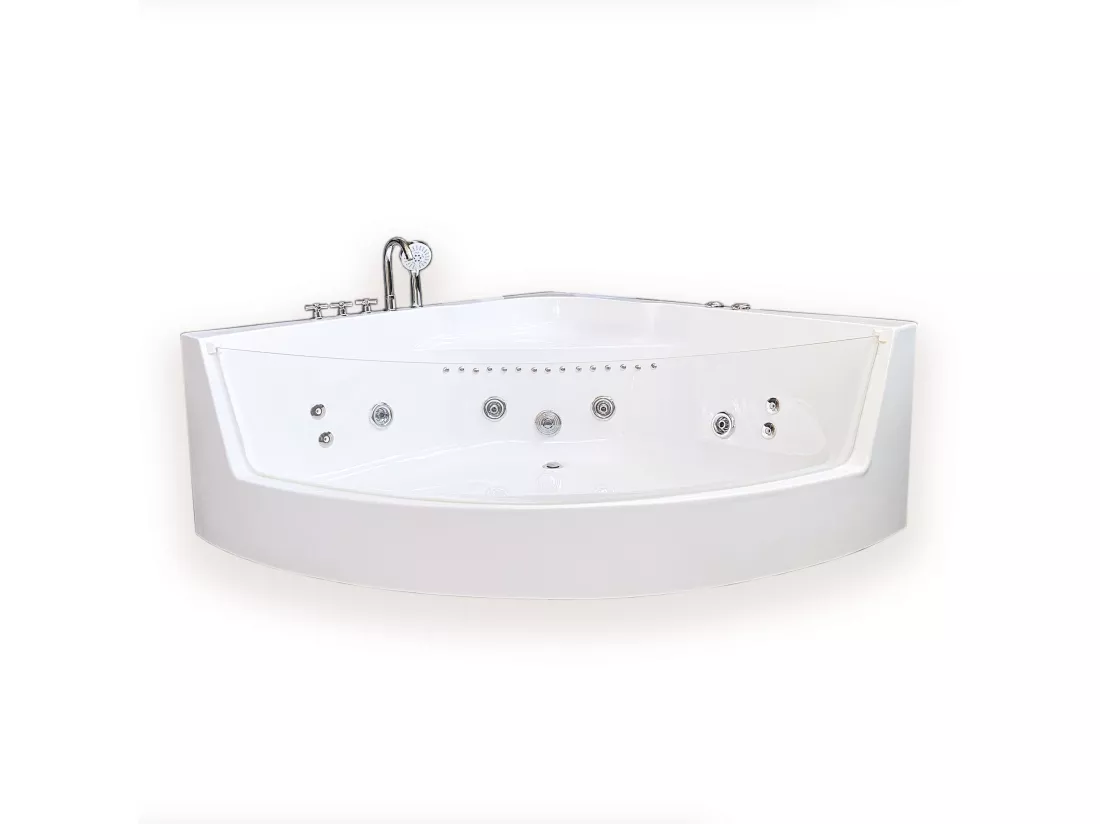 Baignoire Balnèo 150 X 150 cm Chromothérapie 8 jets – White Maple