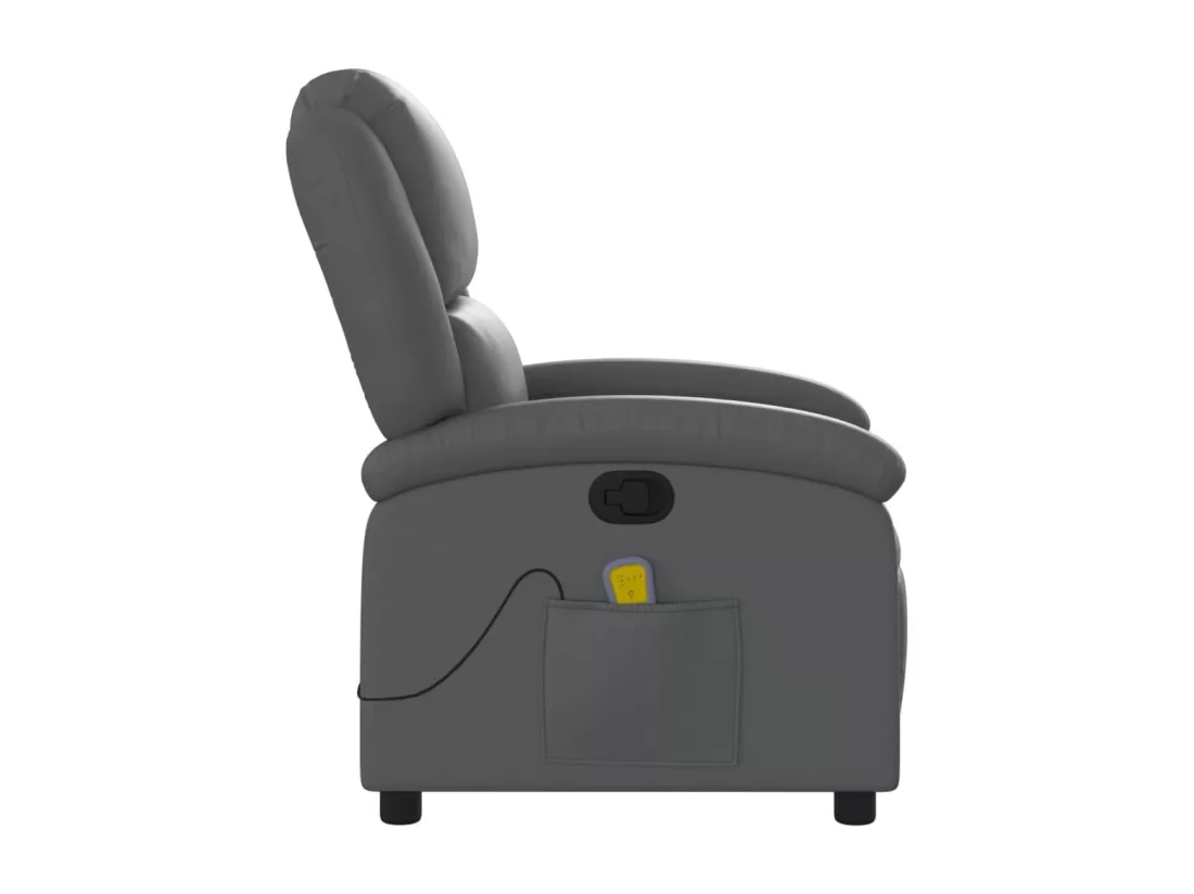 Fauteuil de massage inclinable Gris Similicuir