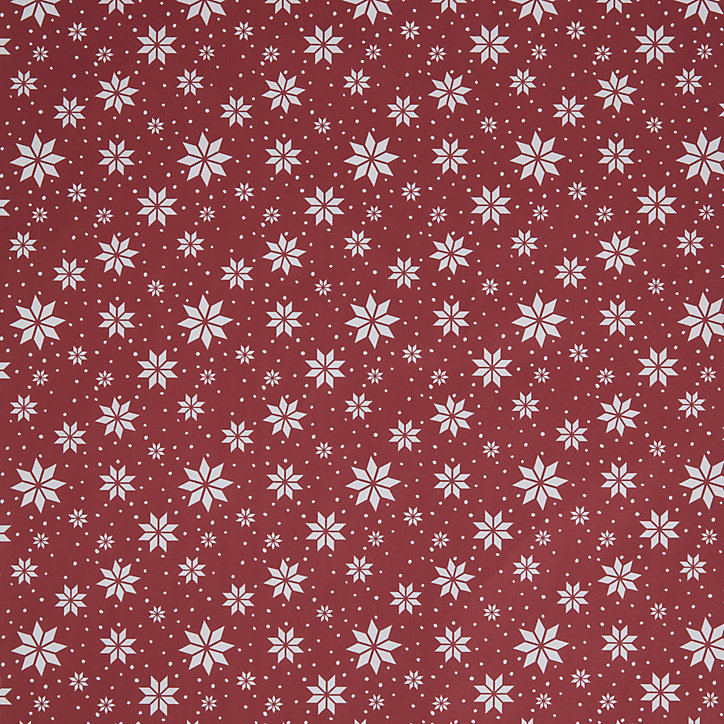 Papier cadeau rouge étoile flocon l.70 cm x L.4m