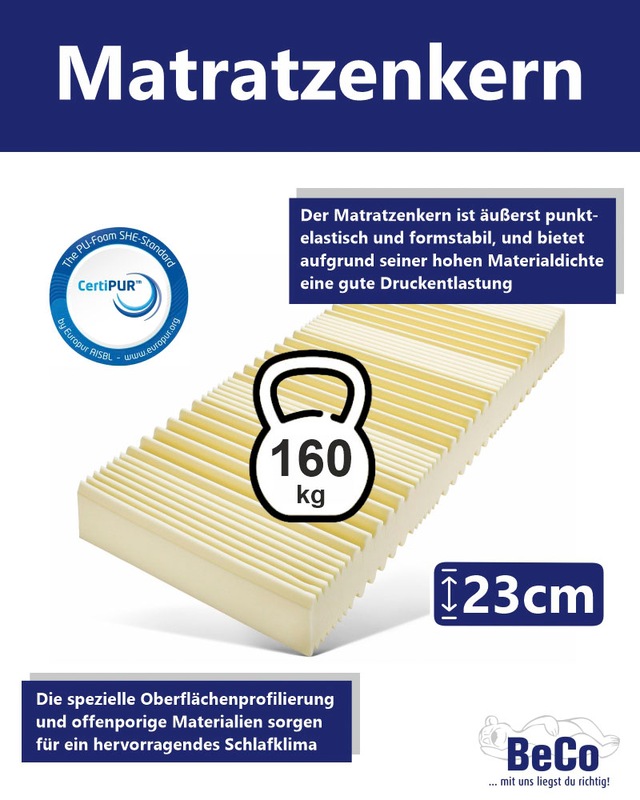 Beco Kaltschaummatratze »Luxus-Matratze für Gewichtige, hohe Matratzenhöhe und Belastbarkeit« 23 cm hoch Raumgewicht: 40 kg/m³ 1 Stk. tlg. für Gewichtige und 