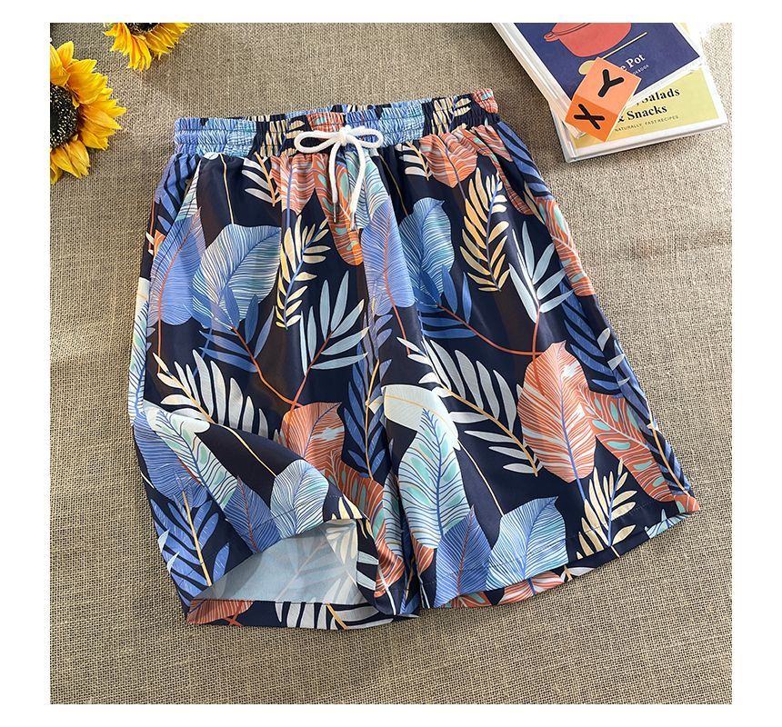 Diphon - Mid-rise shorts met bladprint