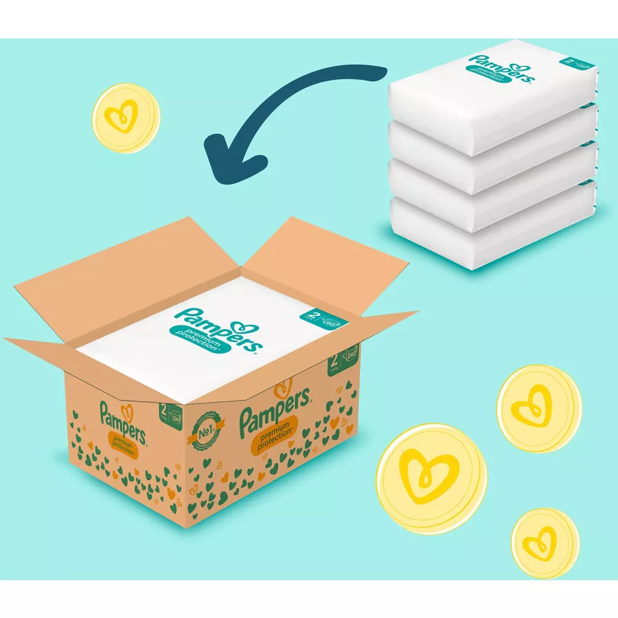 Pampers Premium Protection, New Baby Gr. 2 Mini, 4-8kg, Monatsbox (1x 240 Windeln)