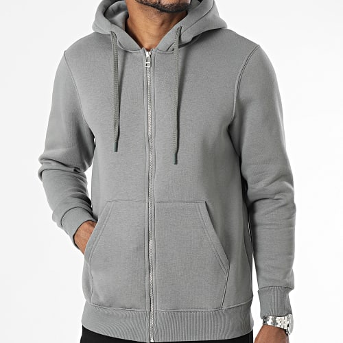 Sweat Zippé Capuche Gris