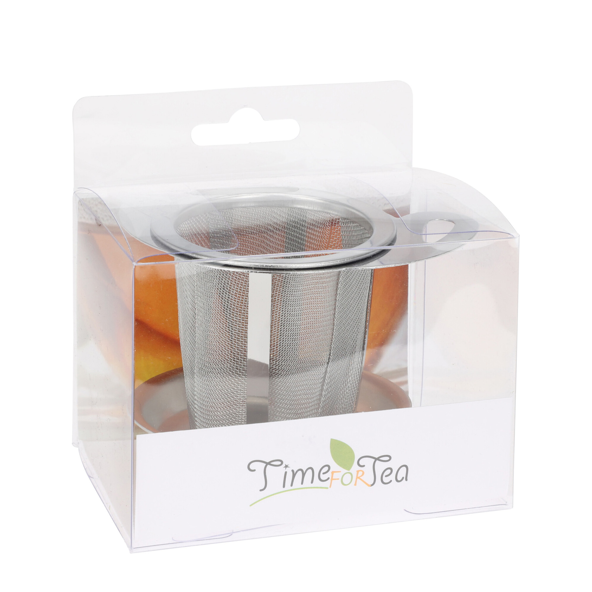 Teesieb mit Halter aus Edelstahl