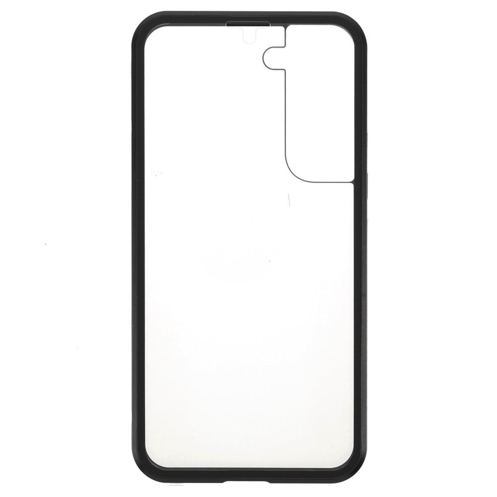 Samsung Galaxy S22 5G Magnetische Alu Schutzhülle mit Panzer Glas Backcover   Displayschutz (Magnet-Technologie) - Schwarz