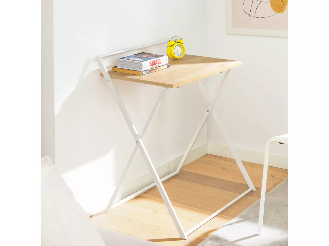 Bureau Pliant pour Petits Espaces, Bureau d'Ordinateur Table d’Etude Bureau Portable, FWT88-WN