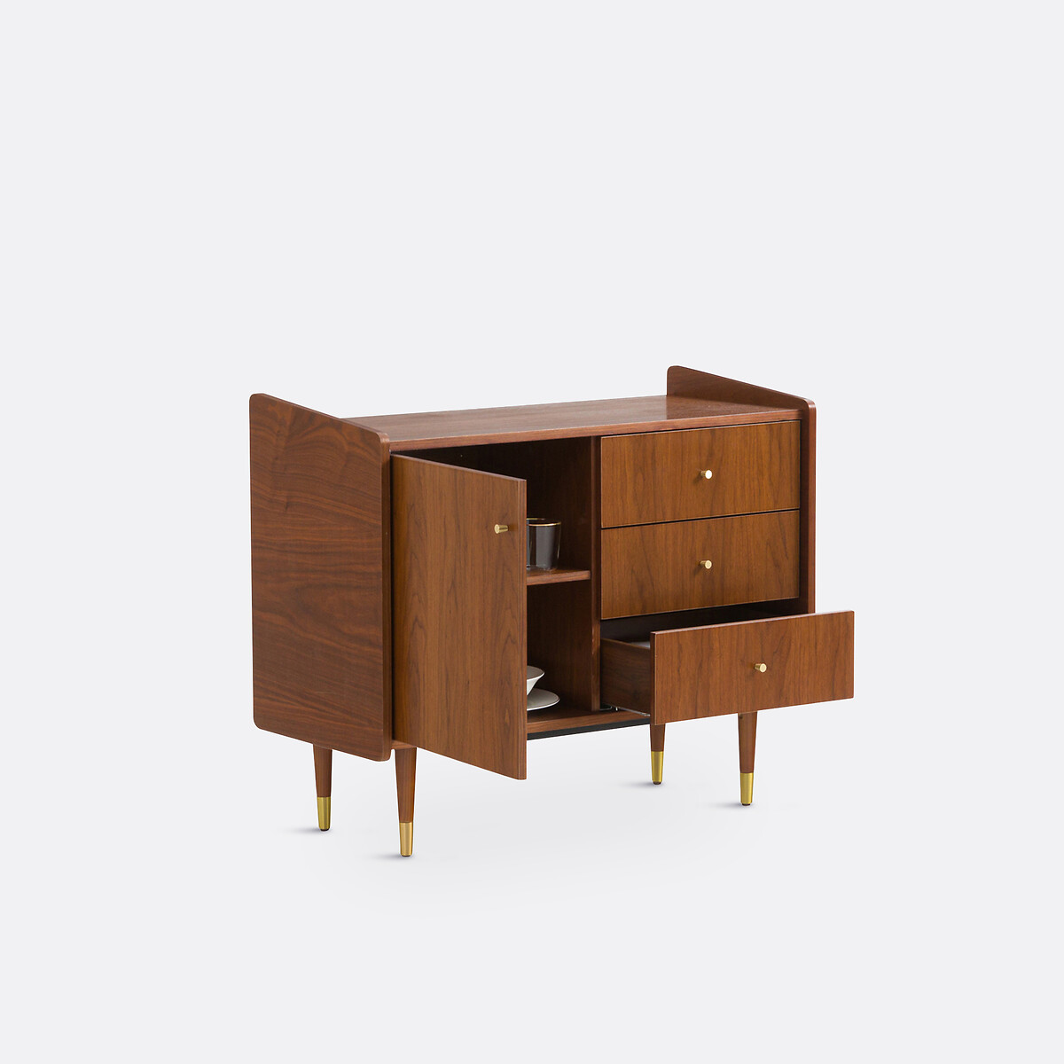 LA REDOUTE INTERIEURS<br>Pequeno móvel de buffet vintage em folheado de nogueira, Ronda
