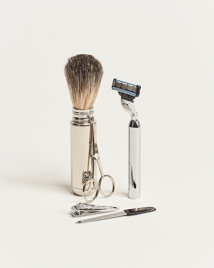 F. Hammann Shaving and Manicure Set Dark Brown