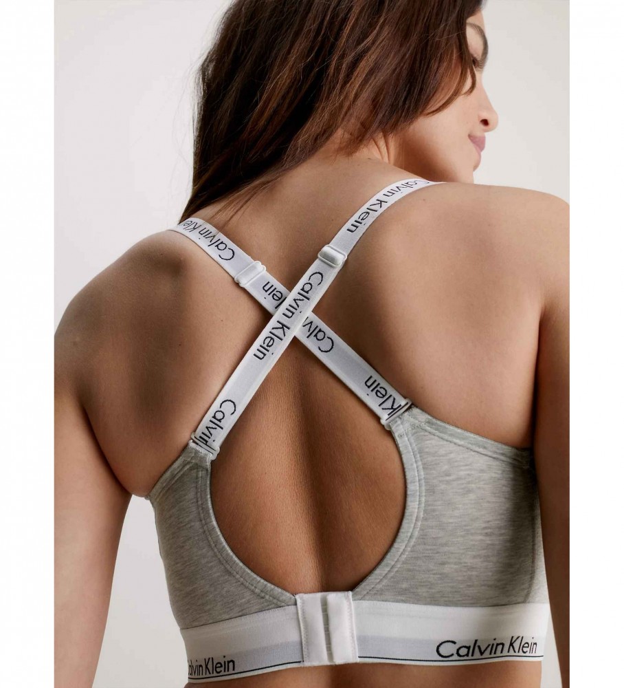 Sutiã Calvin Klein Modern Cotton com bojo completo, cinza