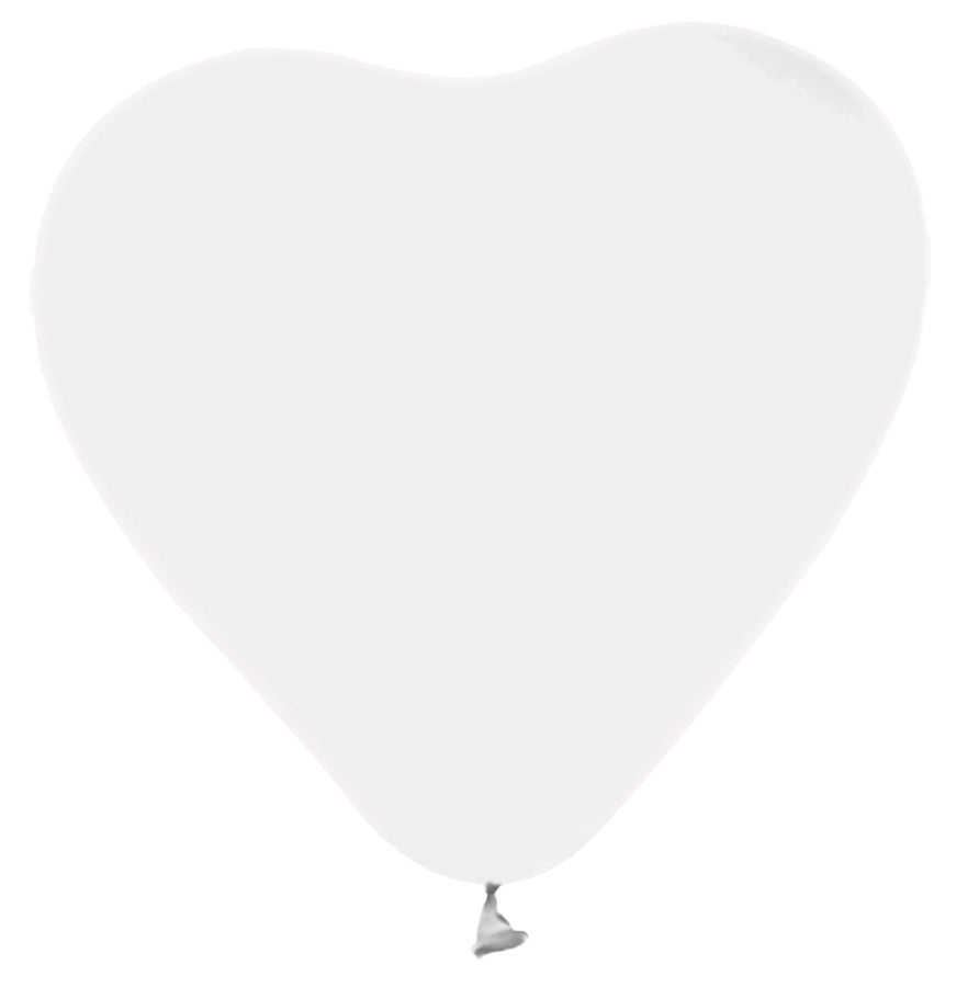Witte Hartjes Ballonnen 30cm 6st