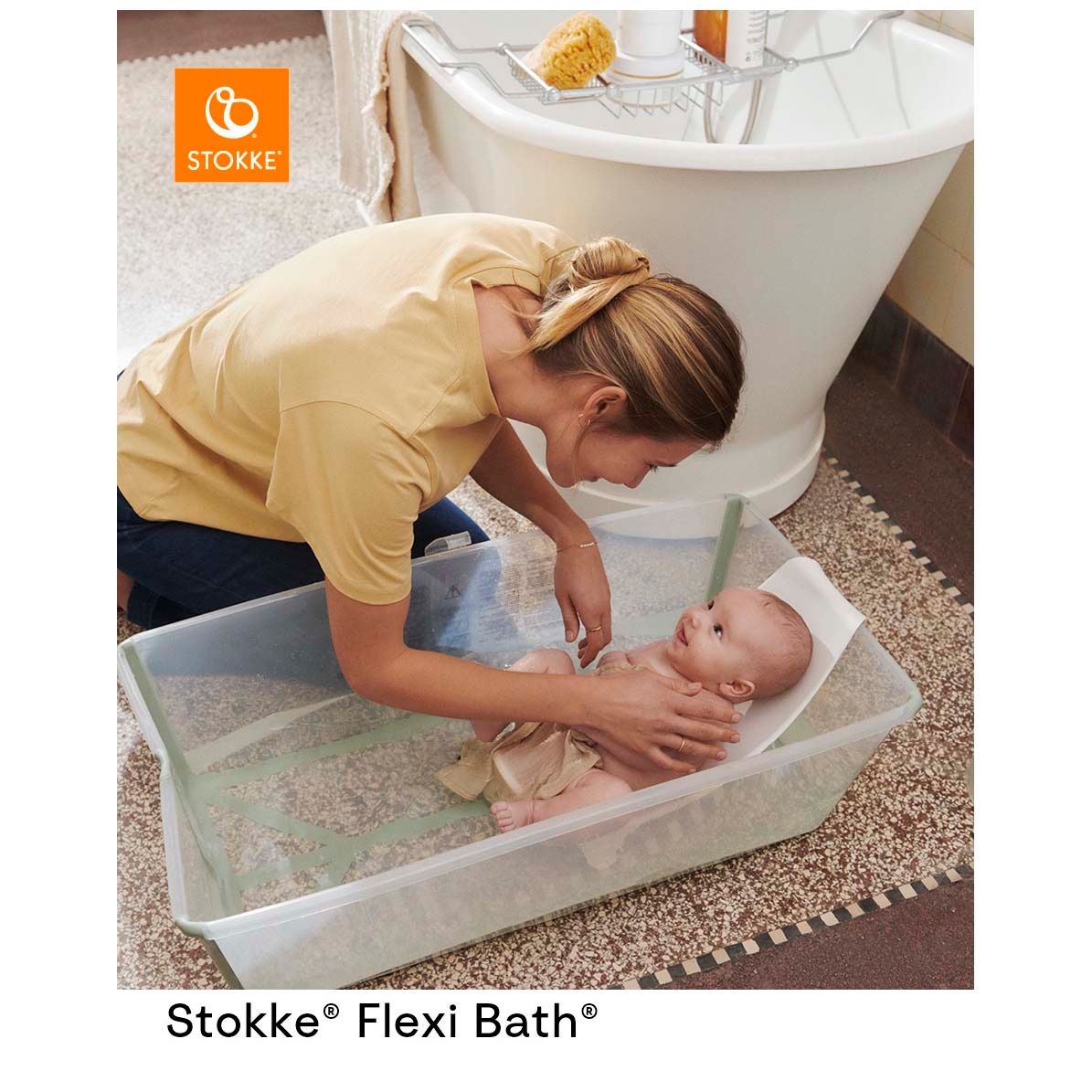 Stokke Flexi Bath X-Large Bundle groen - opvouwbare babybadjes - Prénatal