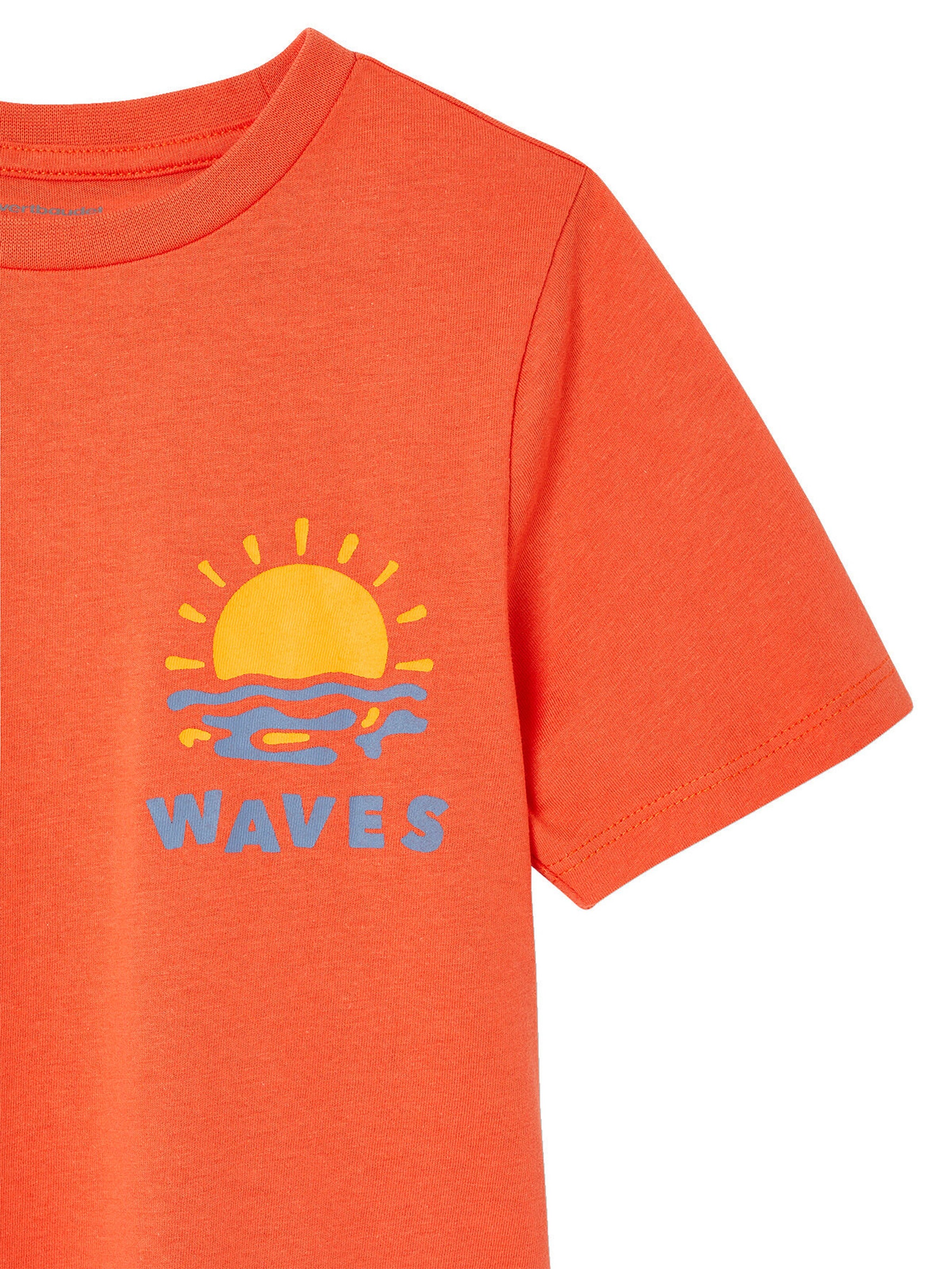 Vertbaudet 3er-Pack Jungen Sommer-Schlafanzüge mit Surfer-Prints und Recycling-Baumwolle mandarine