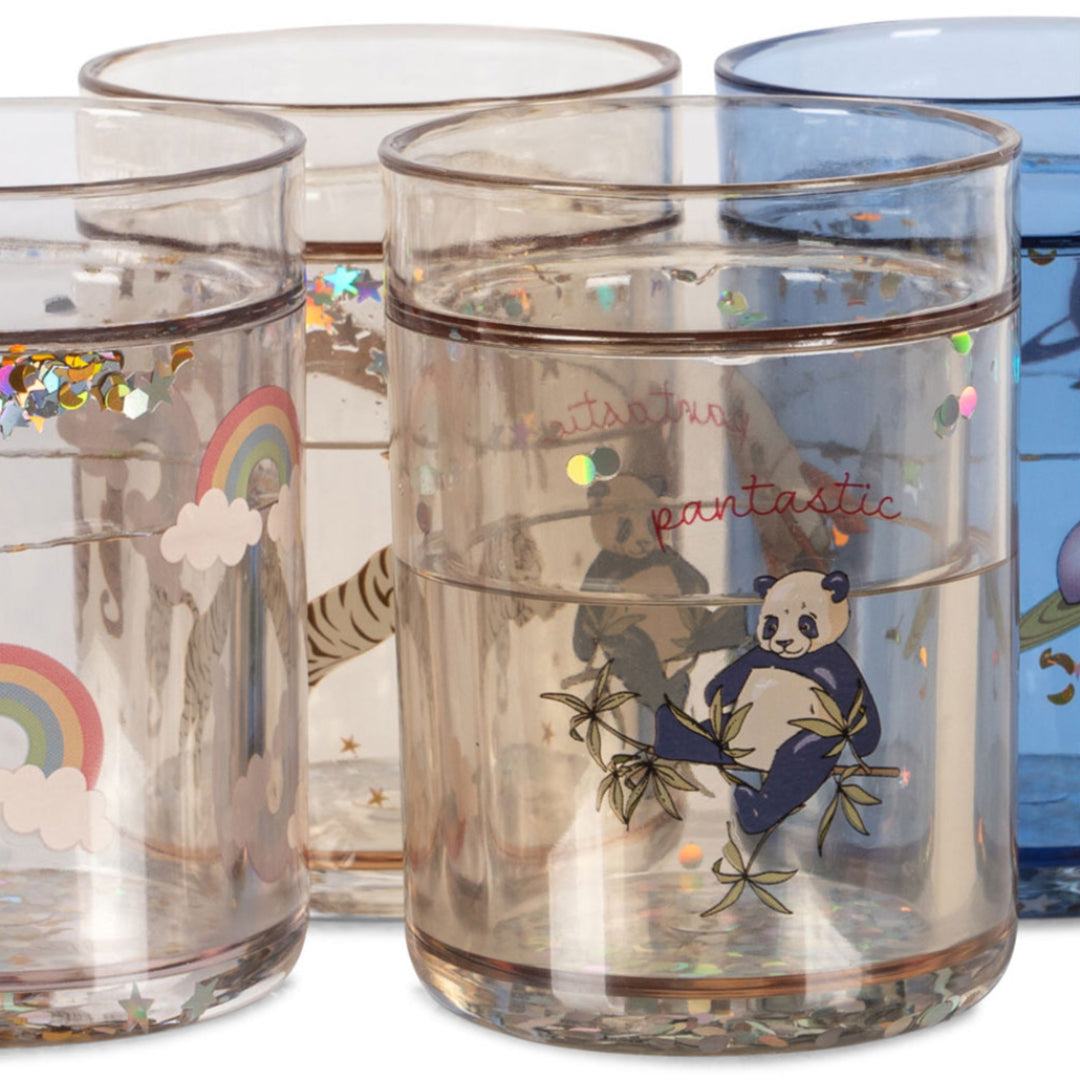 konges sløjd kinderbekers met glitter multi - 4st