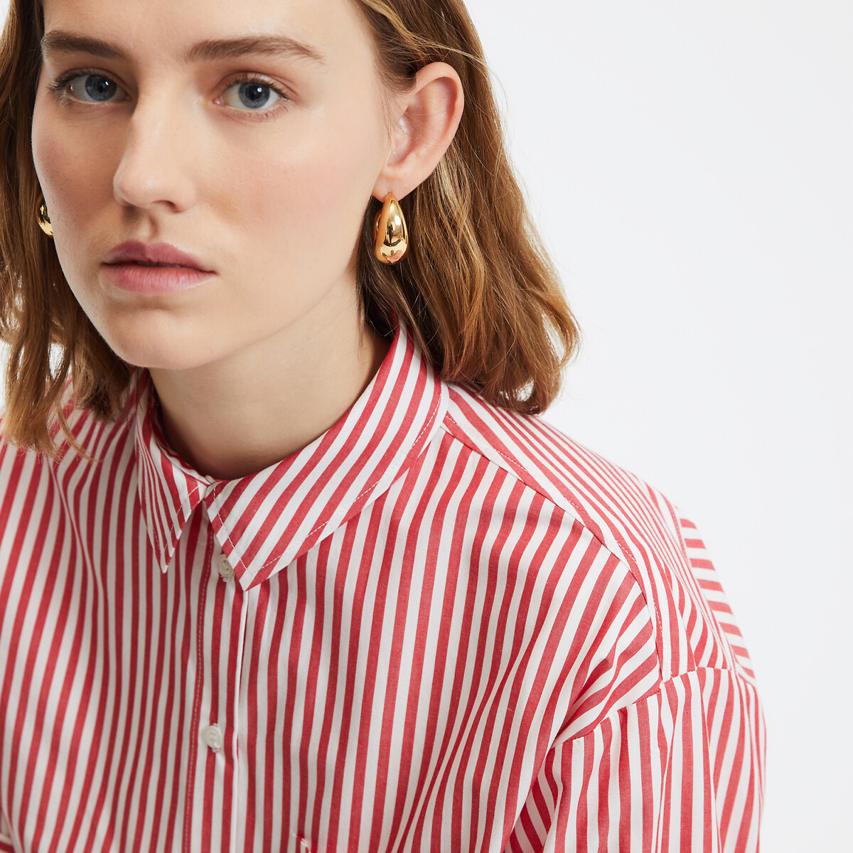 LA REDOUTE COLLECTIONS<br>Camisa listrada de algodão, Assinatura MARLÈNE