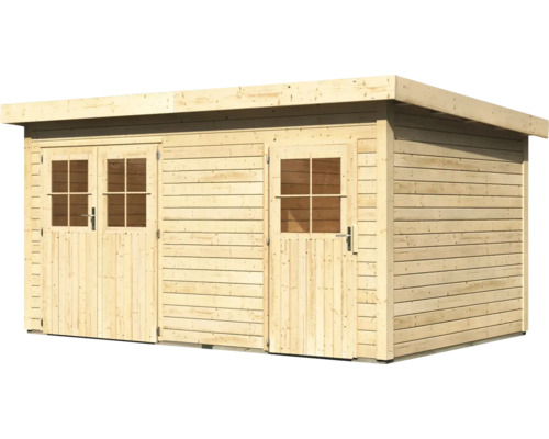 Karibu Krähenau 2 tuinhuis, 456 x 303 cm, natuurlijke afwerking
