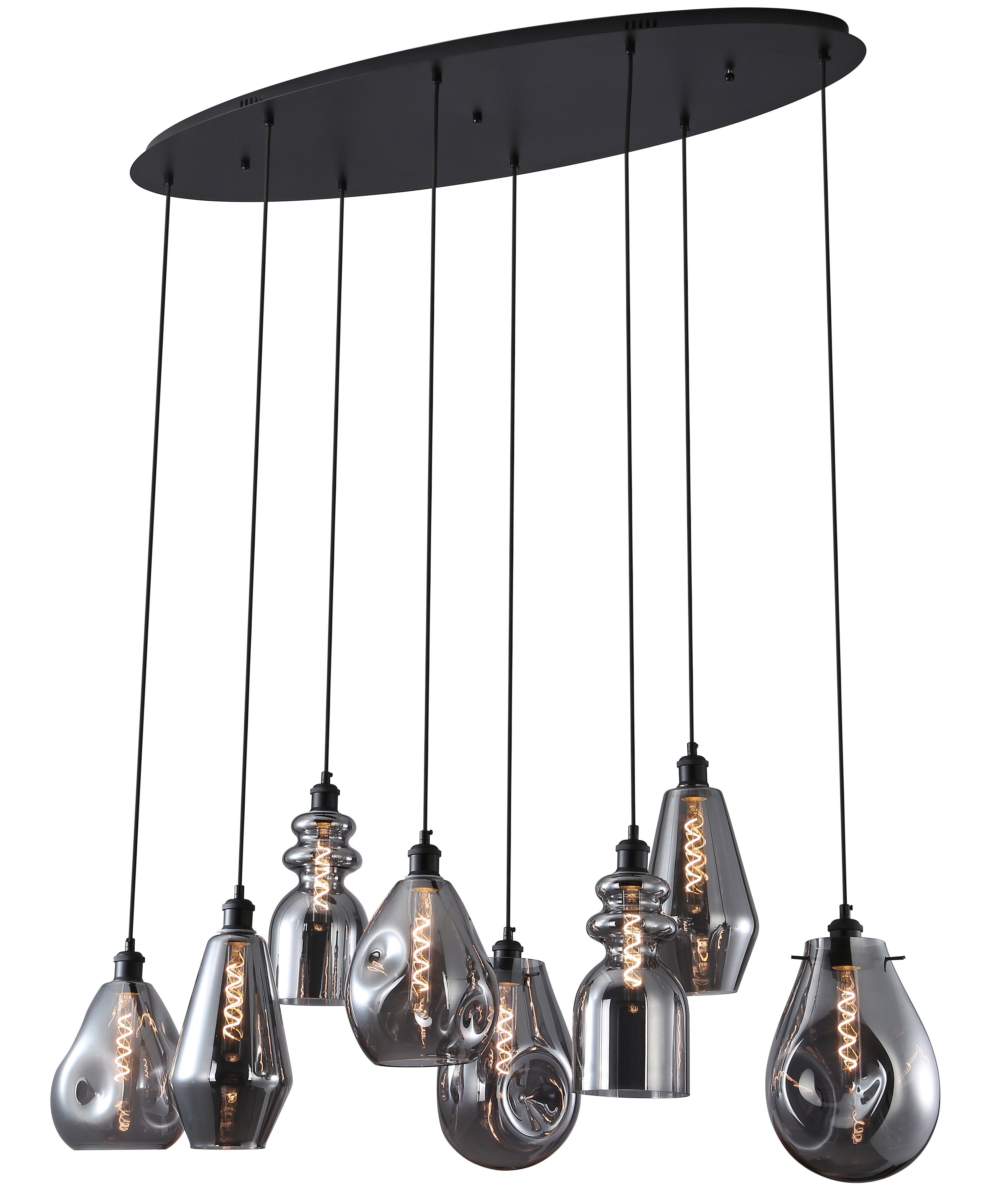Hanglamp 8-lichts ovaal Cayden B120 x D40 cm