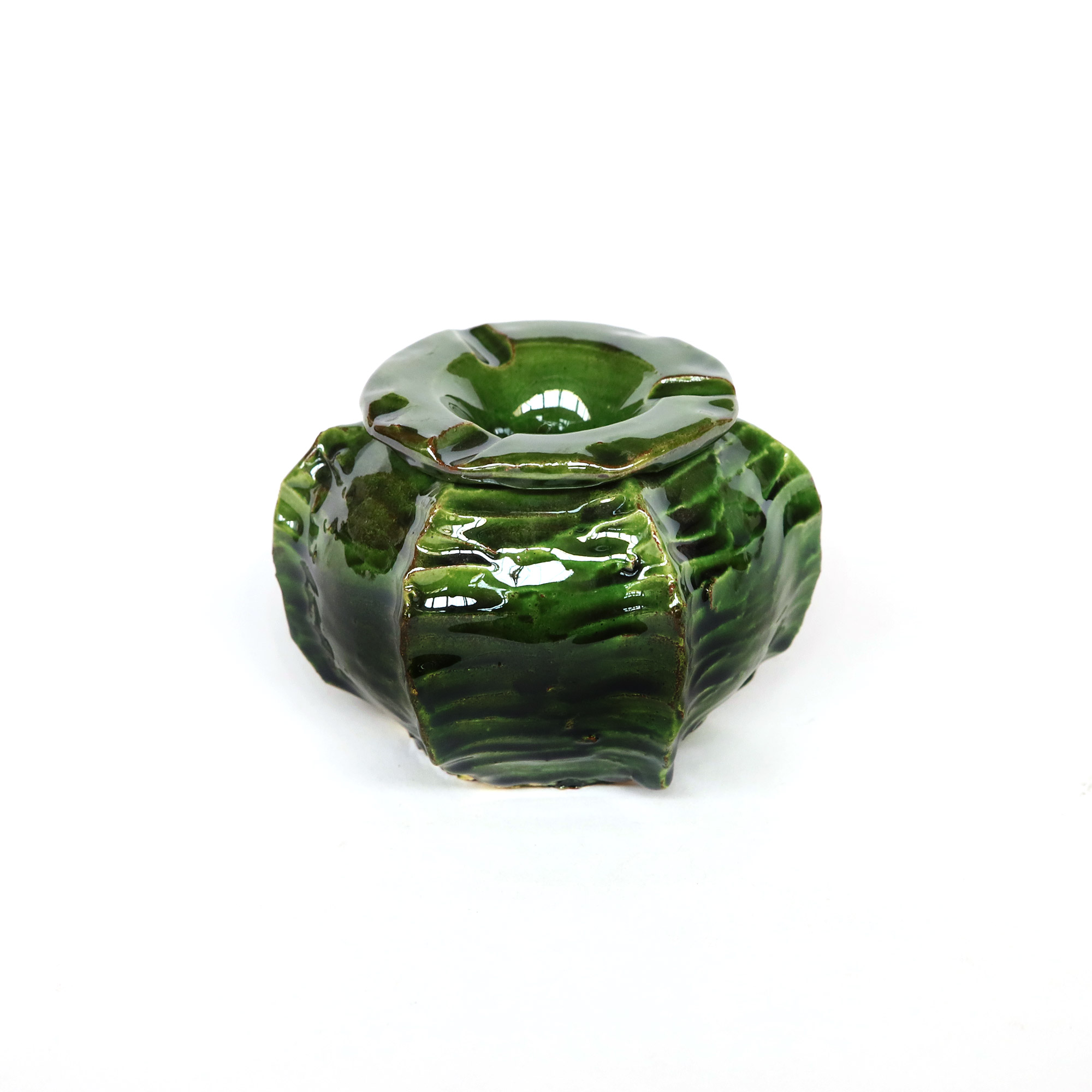 Keramik Aschenbecher grün, Ø 12 cm, H 9 cm von fischer's lagerhaus