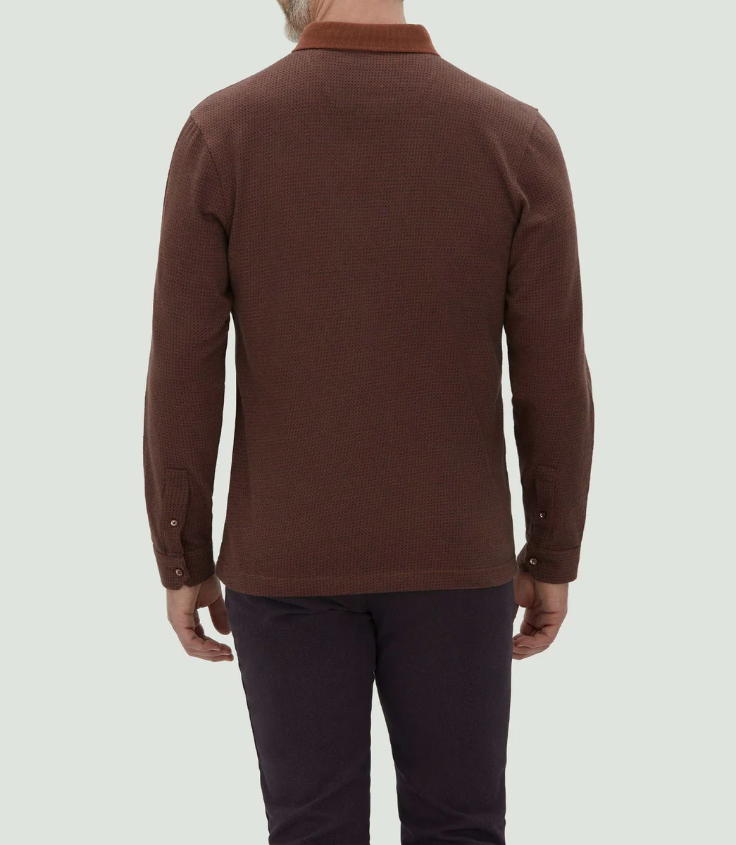 Polo jacquard camel 