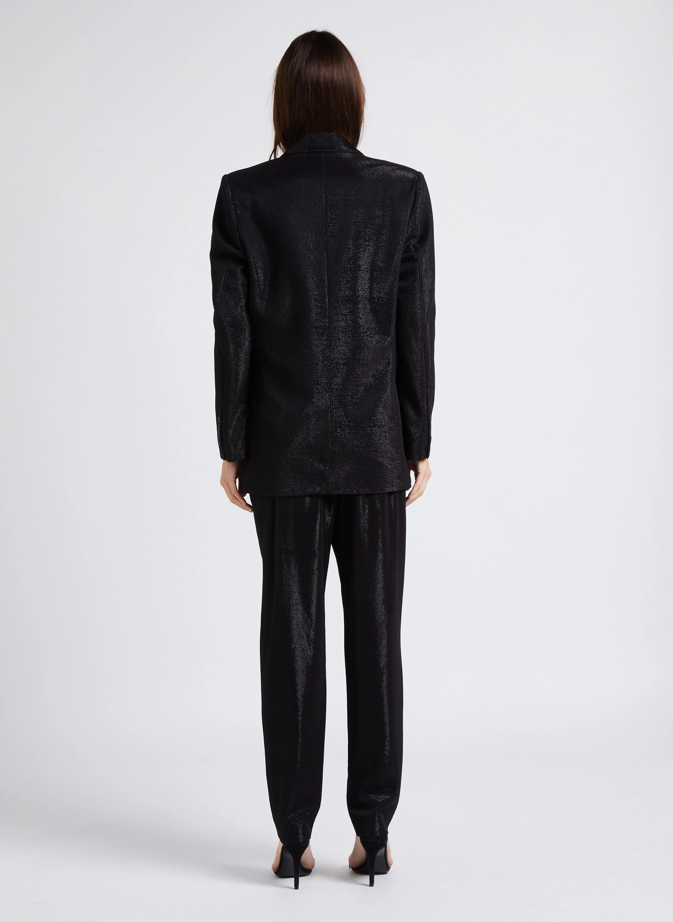 MARONA - Pantalon de tailleur aspect brillant | Noir