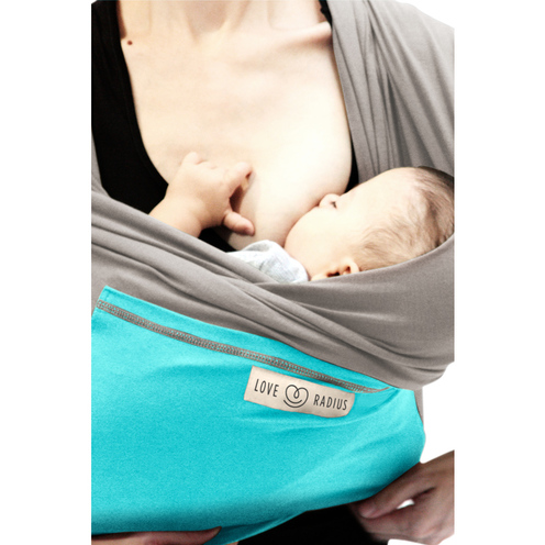 Echarpe de portage l'Originale gris/turquoise - LOVE RADIUS