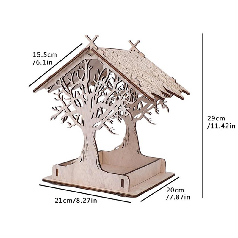 (29x20x21cm) Holz Vogelhaus do it yourself Vogelhäuschen - Natur Braun