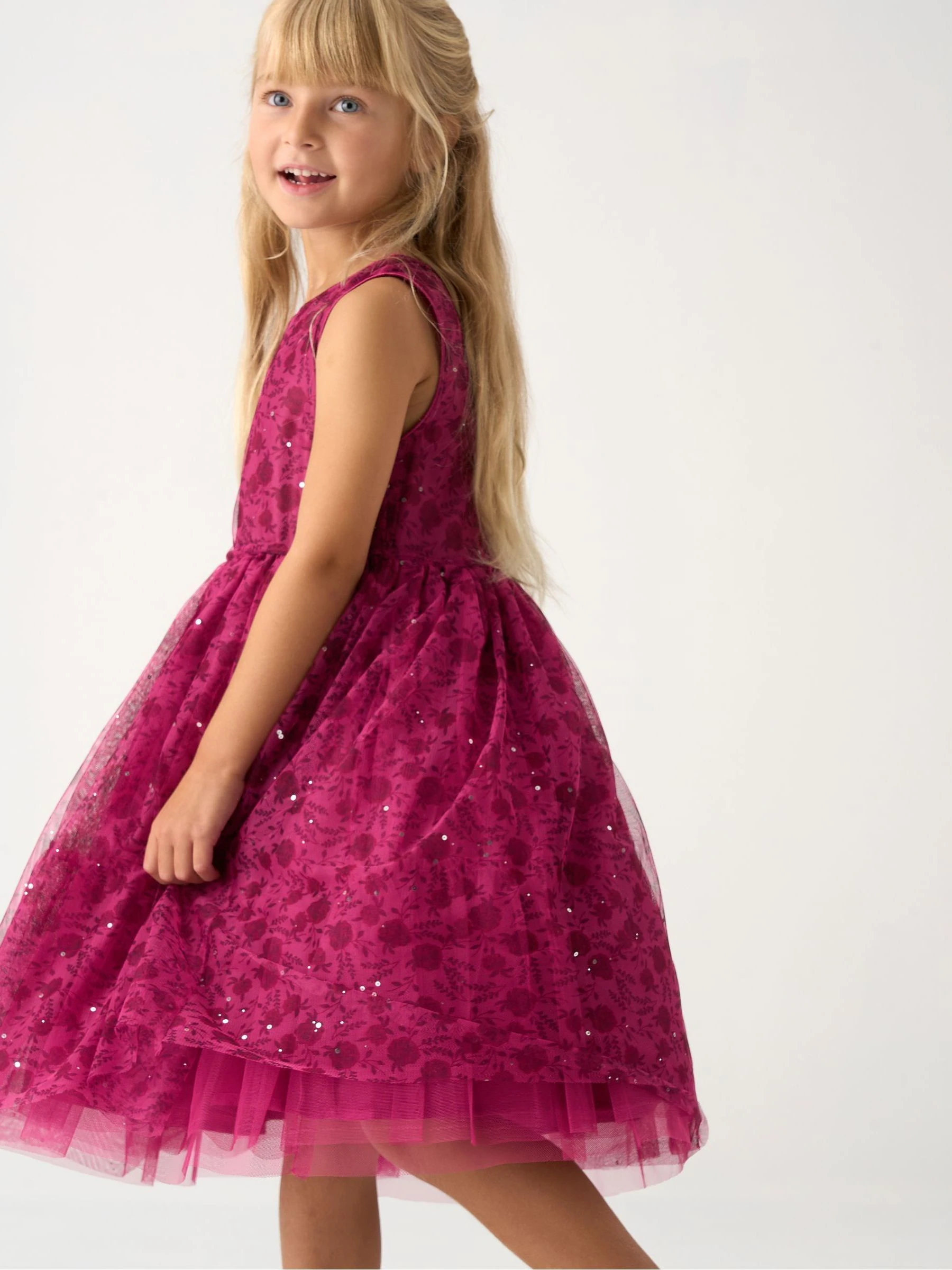 Miss Jacket with Tulle Appliqué and Printed Tulle Dress Set