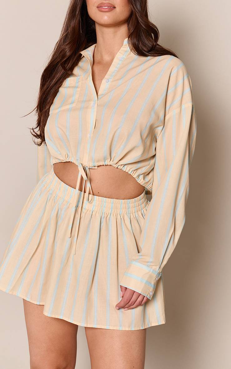 Jaune Jupe Mini Plissée À Rayures Multicolores Shape - Ensemble Coordonné