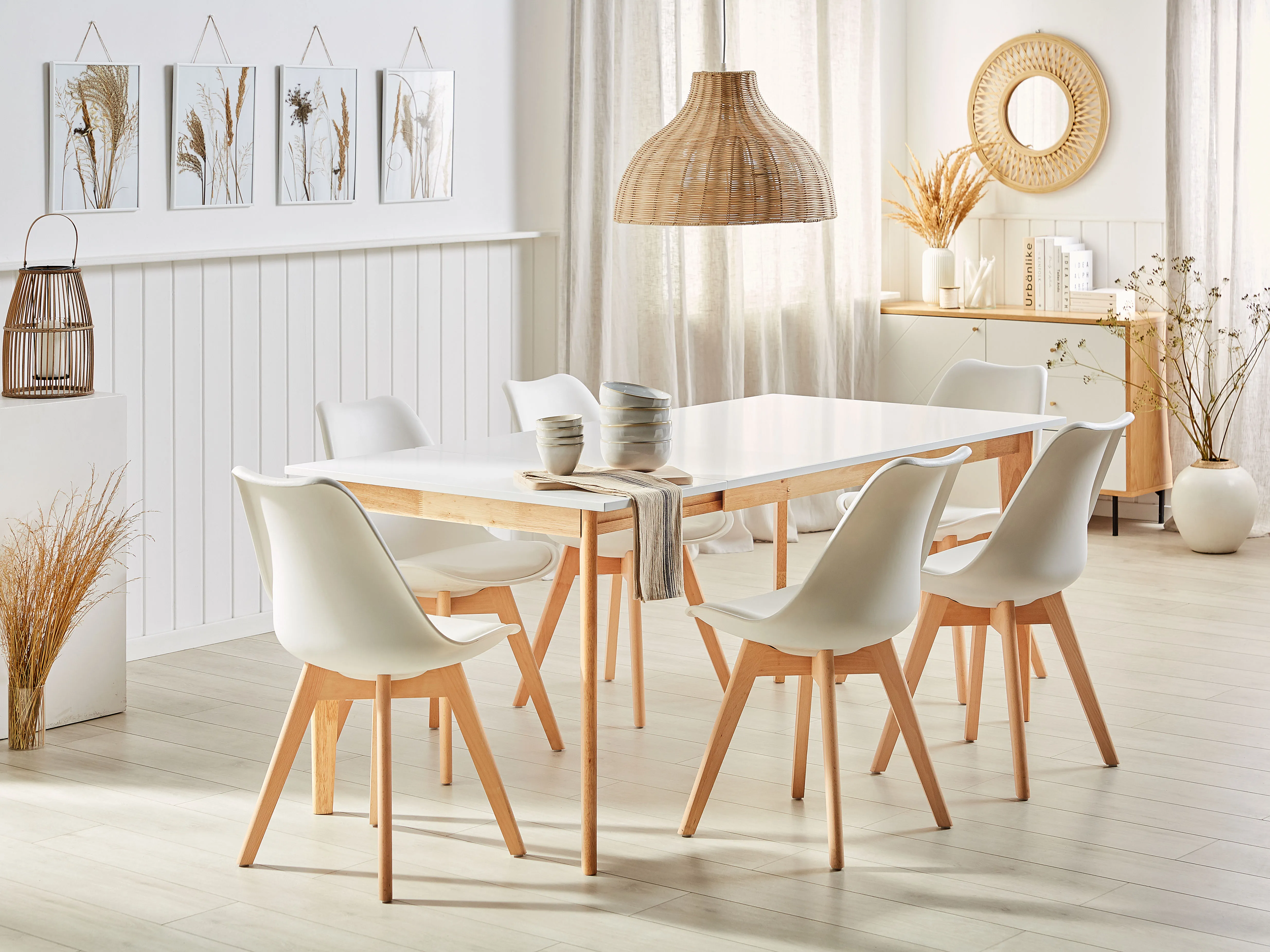 Eettafel uitschuifbaar SOLA Wit 90 cm 140/180 cm