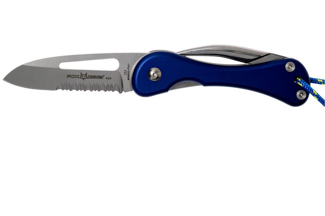 Fox 233B Sailing knife, blauw aluminium