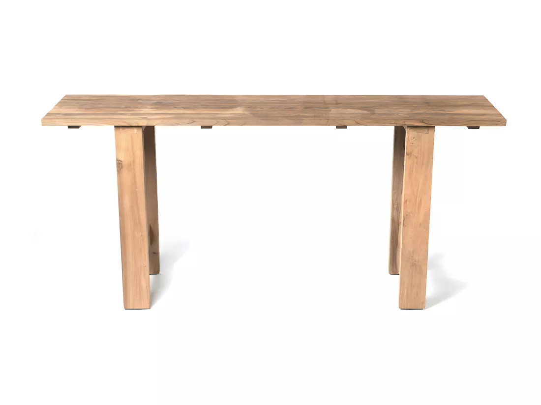 WOODY - Table haute en teck recyclé L200