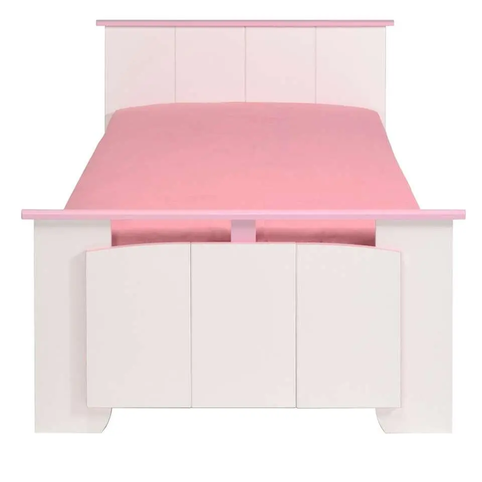 Kinderbed Kiki - wit/roze - 90x200 cm