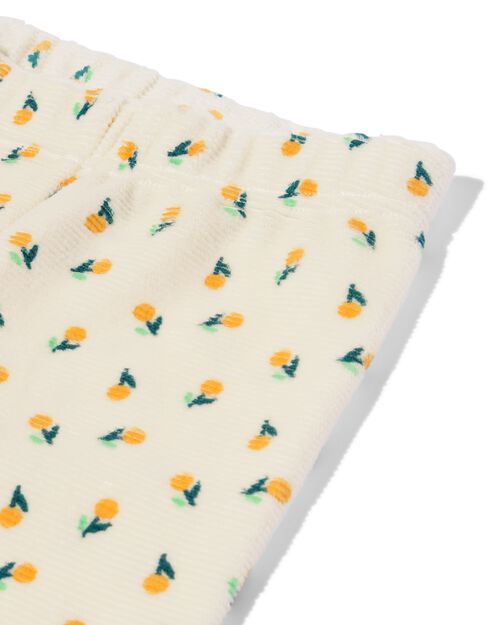 pyjama bébé velours fleurs blanc cassé