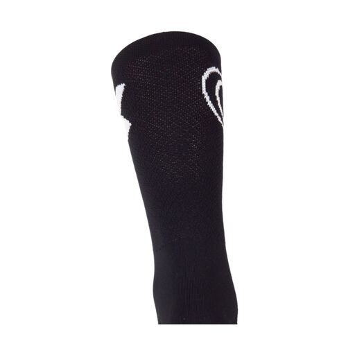 Meias altas de verão Mooquer X pretas com bordado Air Flow em rede.