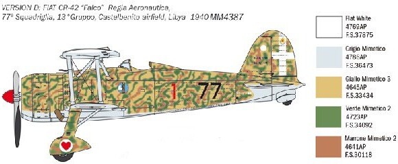 Italeri - Fiat Cr 42 Falco Fly Byggesæt - 1:48 - 2801