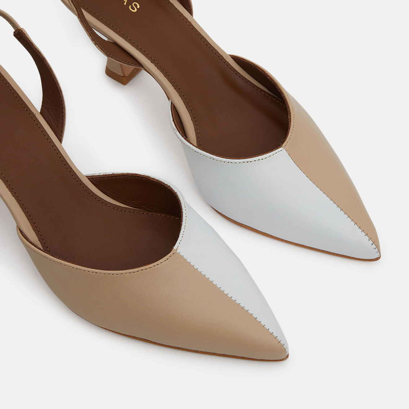 Alohas Slingbacks en Cuir Cinderella beiges - Talon 7,5 cm