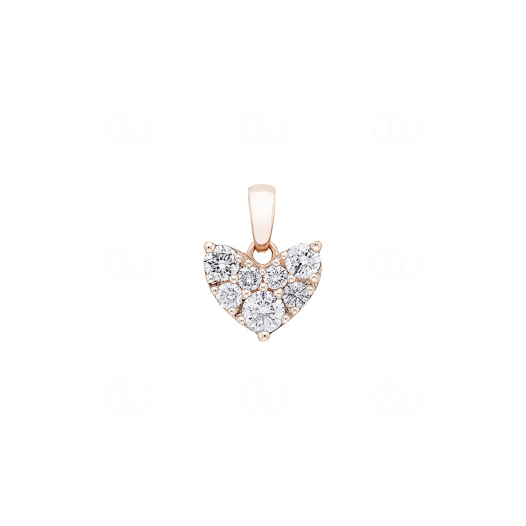 0.50 Karat Diamant-Herzanhänger 750/18 K Roségold