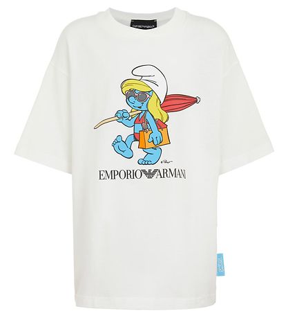 Emporio Armani T-shirt - Hvid m. Sm?lfine