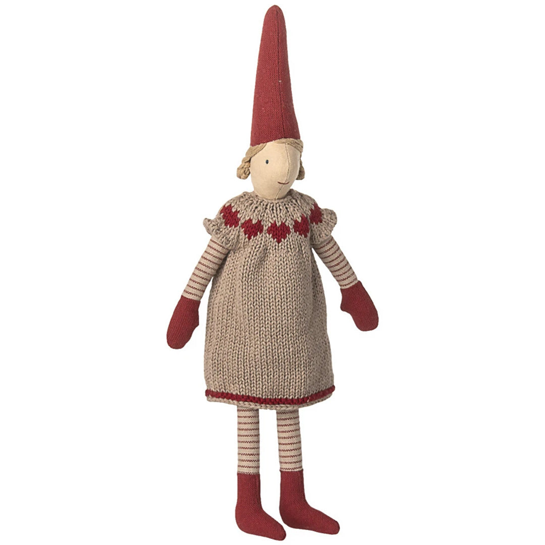 maileg decoratie pixie meisje - gebreide jurk - maat 2 - 31 cm