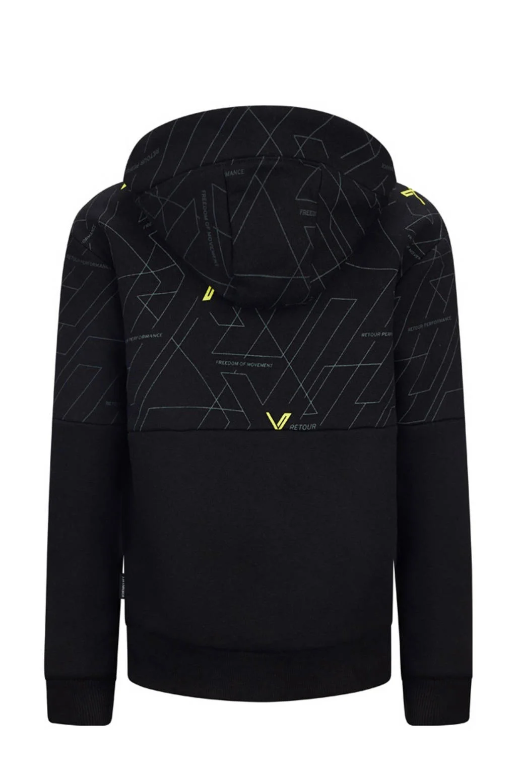 Retour Jeans hoodie Playoff met all over print zwart