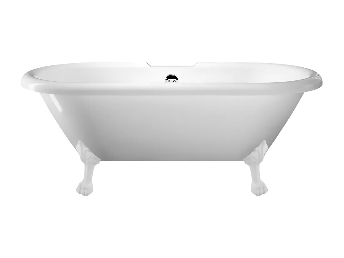 Baignoire ancienne rétro sur pieds CHELSEA Blanche 170 cm Pieds de Lion Blancs