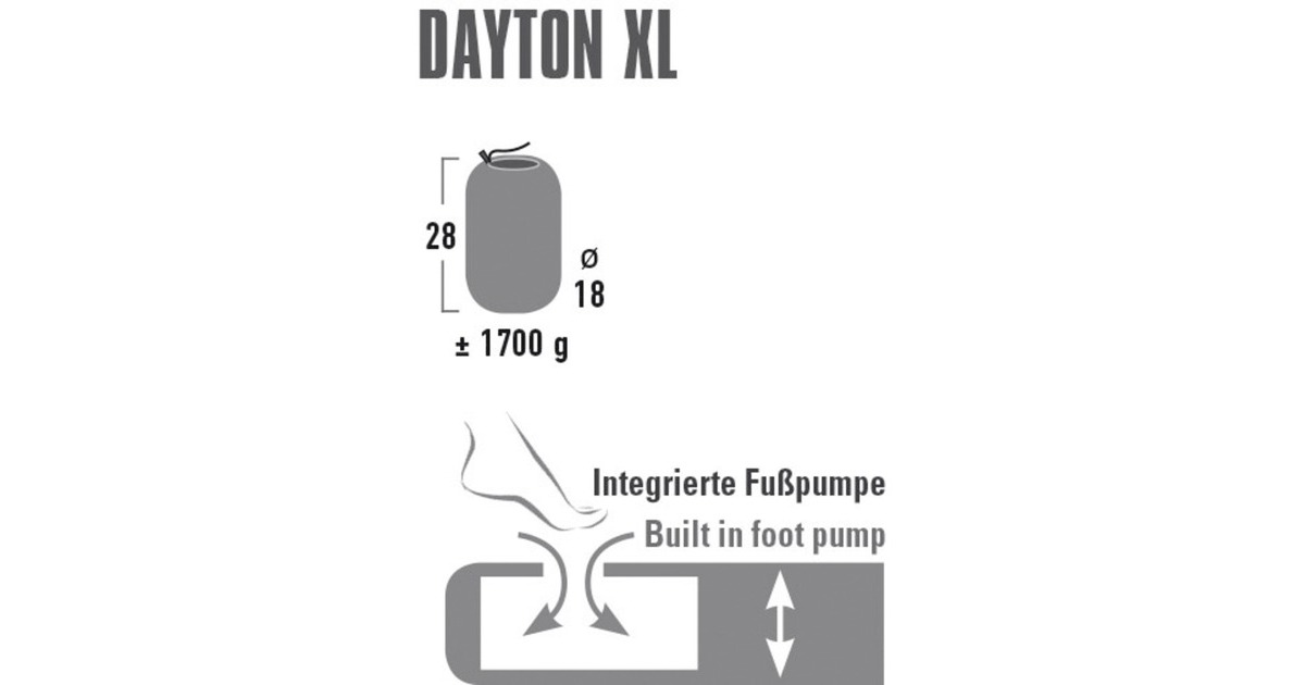 High PeakDayton XL thermomat luchtmatras  (Antraciet)