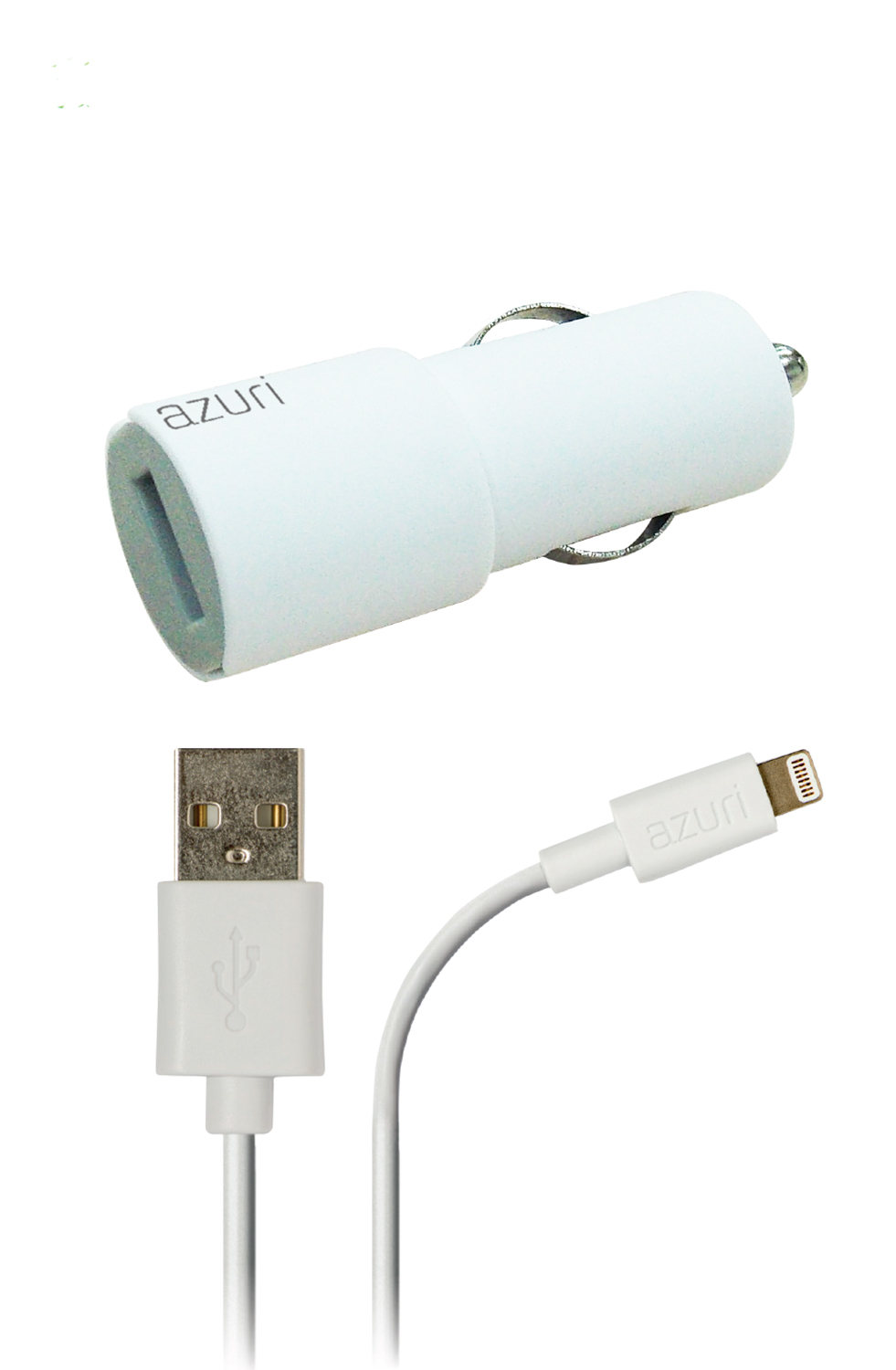 Azuri - Autolader met Apple lightning connector - wit