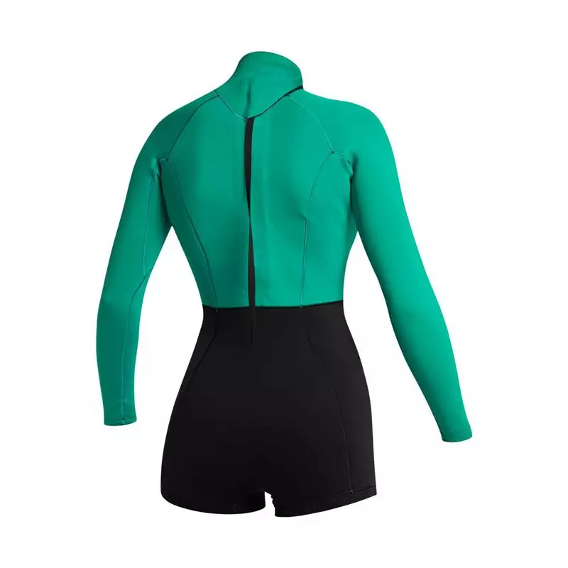 Combinaison shorty femme MYSTIC Lunar Longarm 2/2mm Bzip Black / Green