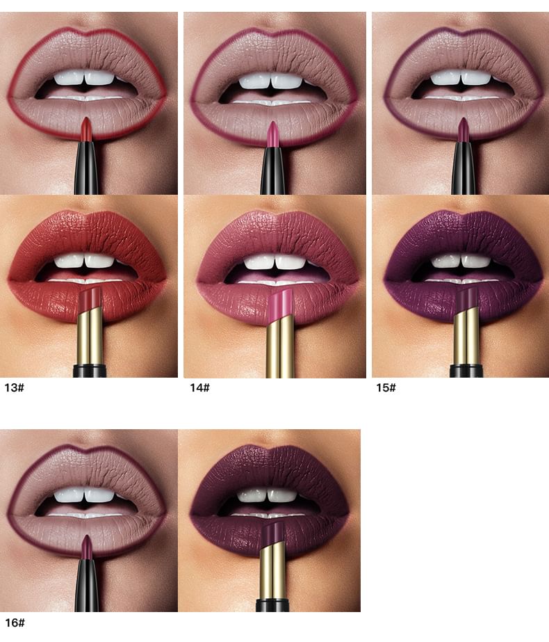 Pudaier - Duo Lipliner & Matte Lippenstift - 16 Kleuren
