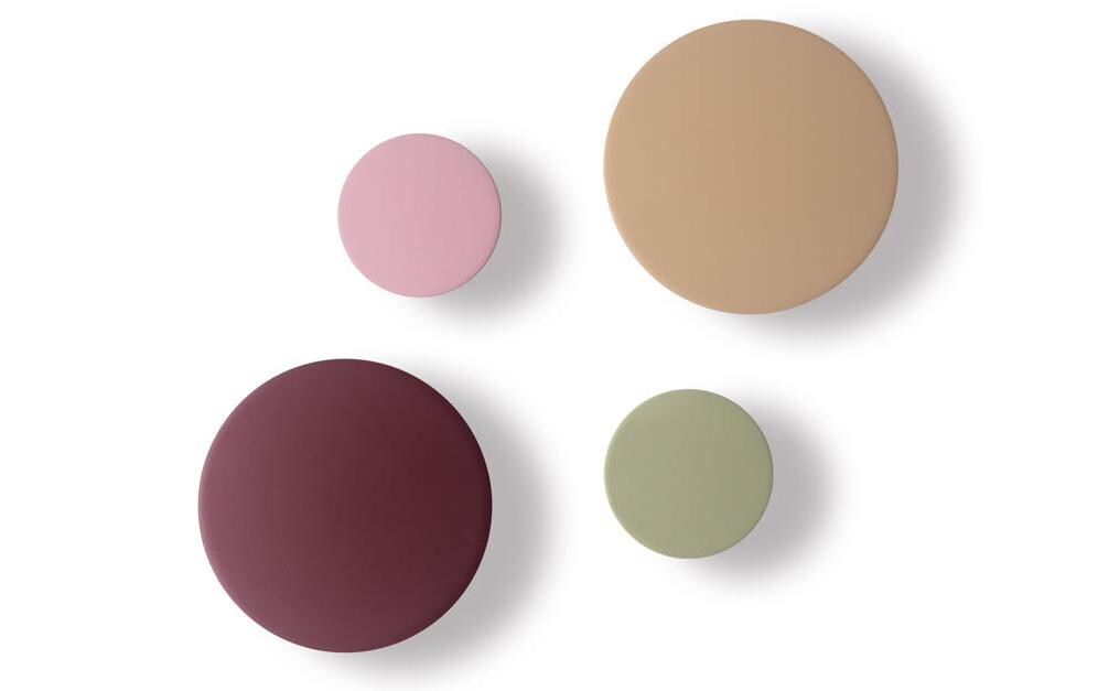 Wandhaken 4 stück, Beige/FuchsiaRundes Haken-Set