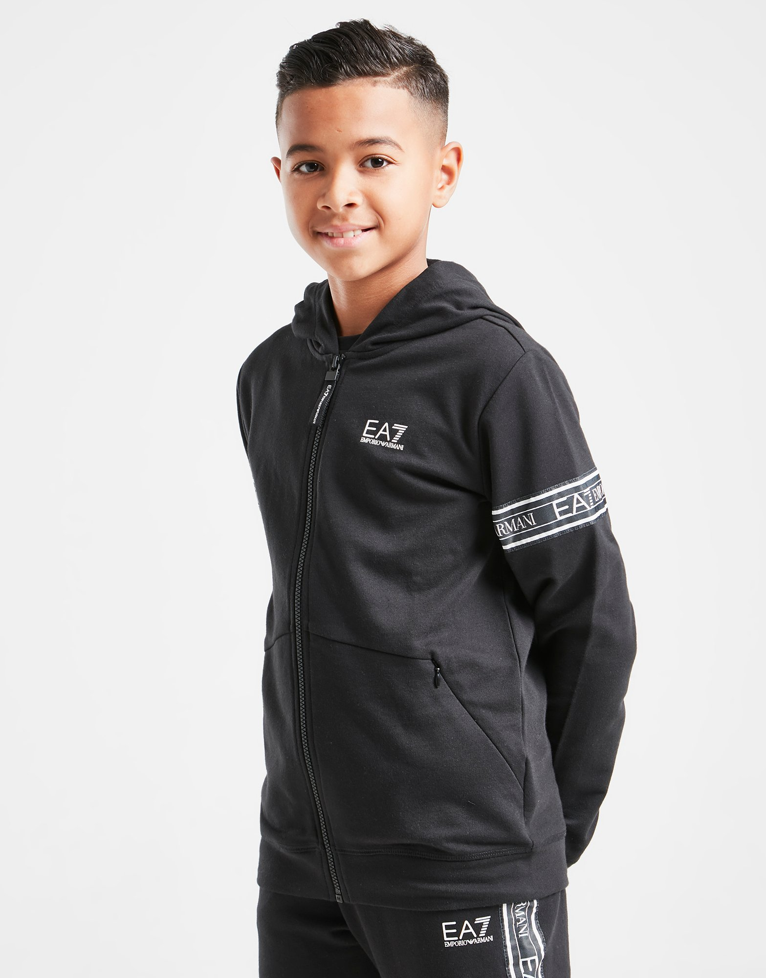 Emporio Armani EA7 Sweat à capuche Tape Full Zip Junior