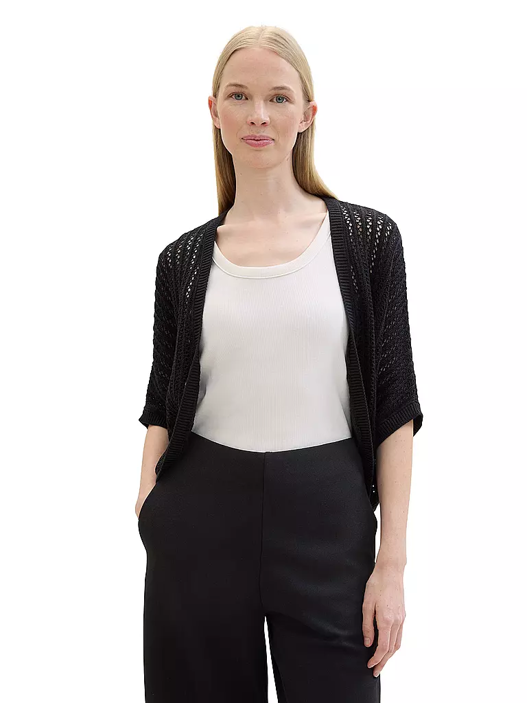 TOM TAILOR Strickjacke  schwarz