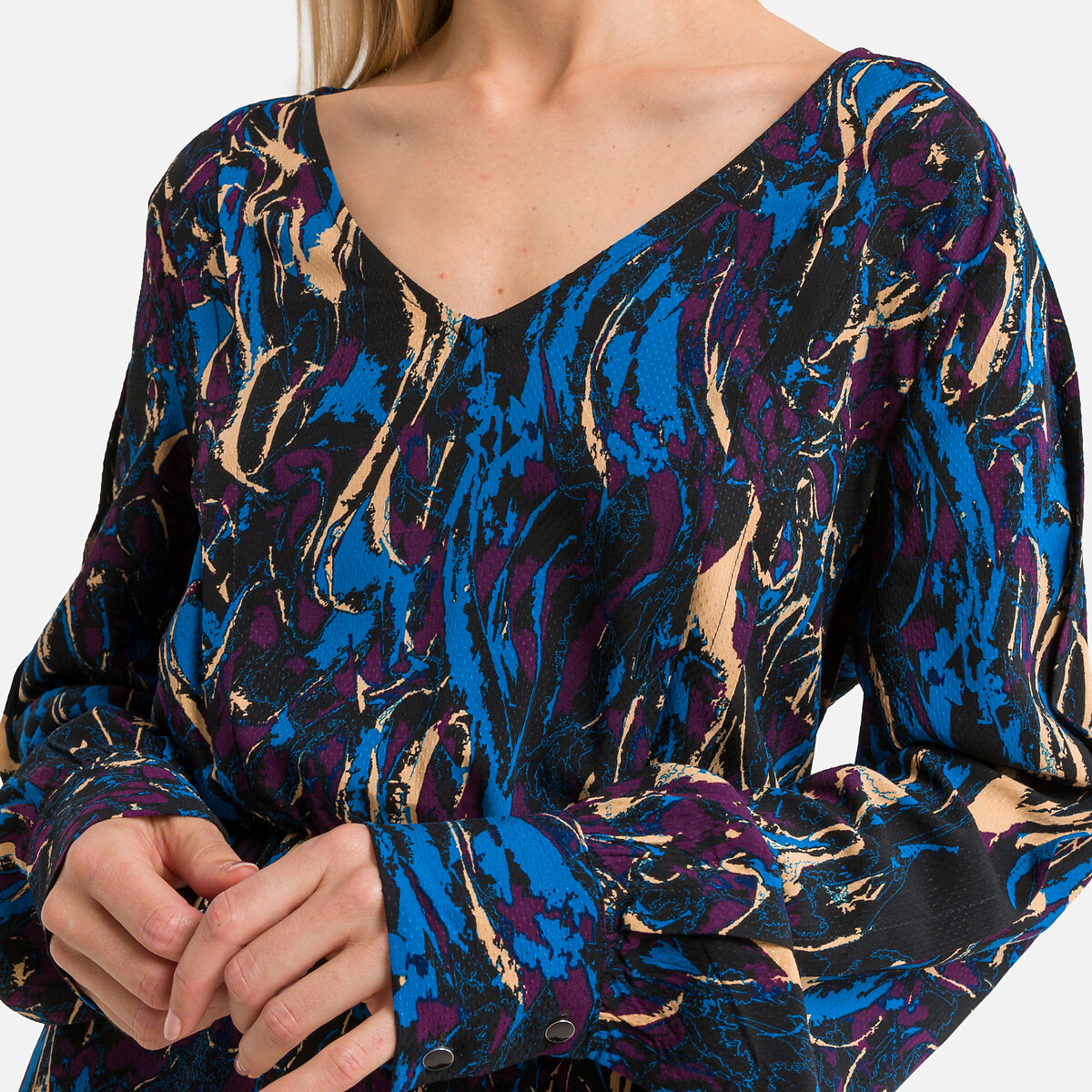 VILA<br>Vestido curto, mangas compridas, estampado